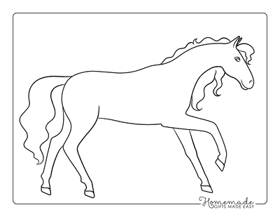 Horse Coloring Pages Simple Outline Horse Walking