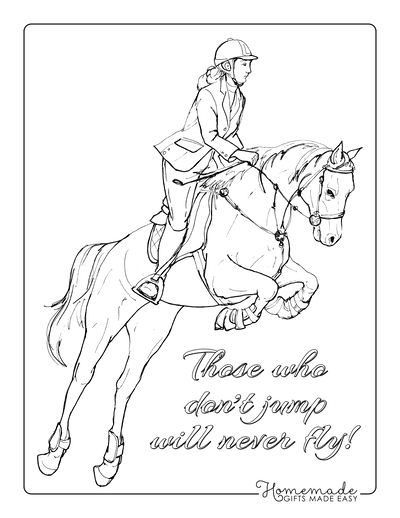 Horse Coloring Pages Sketch Horse Jumping