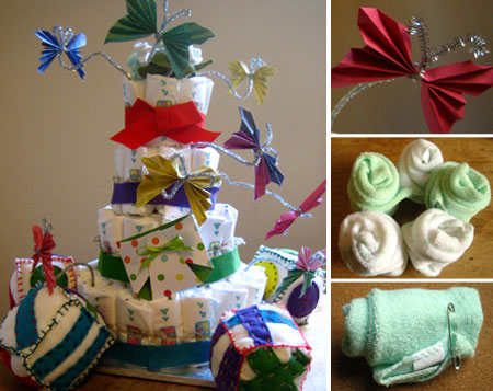 how to make diaper cakes decorations butterflies