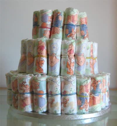 how to make diaper cakes - top layer