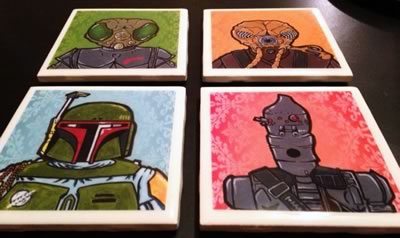 how to make tile coasters - star wars