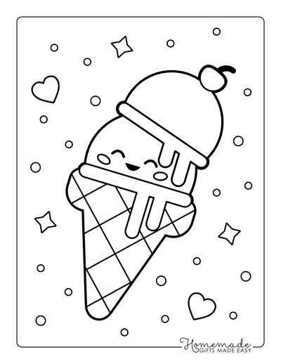 Education Game For Children Coloring Page Cartoon Food Ice Cream