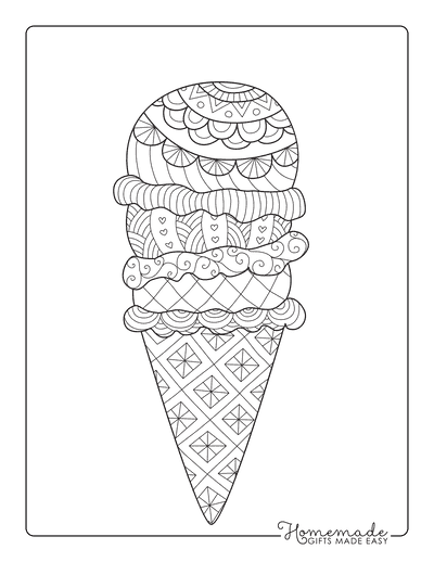 Ice Cream Coloring Pages for Kids & Adults