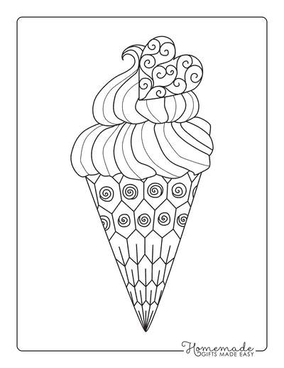 Ice Cream Coloring Pages for Kids & Adults