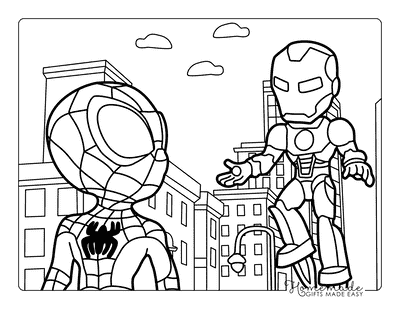 Iron Man Coloring Pages Easy Iron Man Outline Cute Iron Man and Spiderman