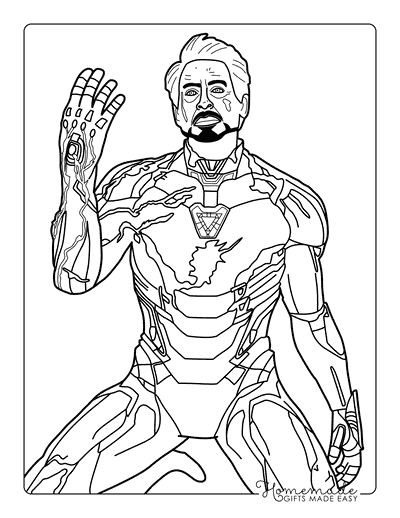 Iron Man Coloring Pages Iron Man Outline Sacrifice Infinity Gauntlet