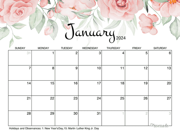 Printable Calendar  Free Printable Monthly Calendars to Download