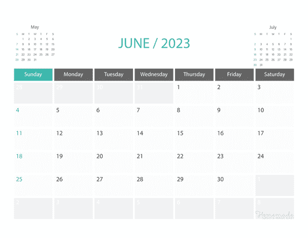 June 2023 Calendar | Free Printable with Holidays