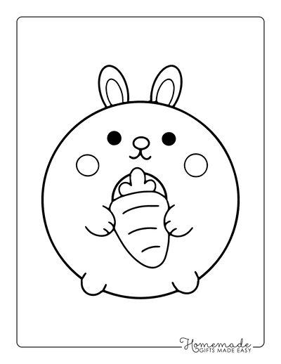 Kawaii Coloring Pages Cute Bunny Rabbit Easter Donut