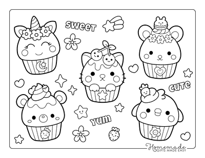 Print These Cute Cupcake Coloring Pages for Kids and Adults