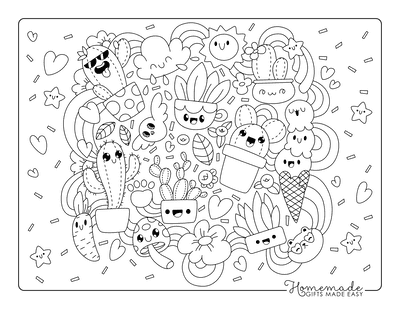 98 Kawaii Coloring Pages (Free PDF Printables)