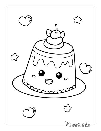 Kawaii Coloring Pages Cute Jello
