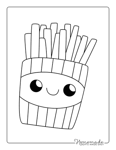 Kawaii Coloring Pages French Fries