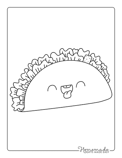 Kawaii Coloring Pages Taco