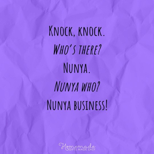 Knock-Knock Jokes Who's there? Nunya Business