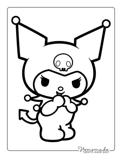 Kuromi Coloring Pages Cute Kuromi Drawing Evil Laugh