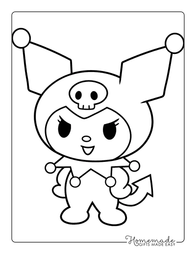 Kuromi Coloring Pages Cute Kuromi Drawing Standing Proudly