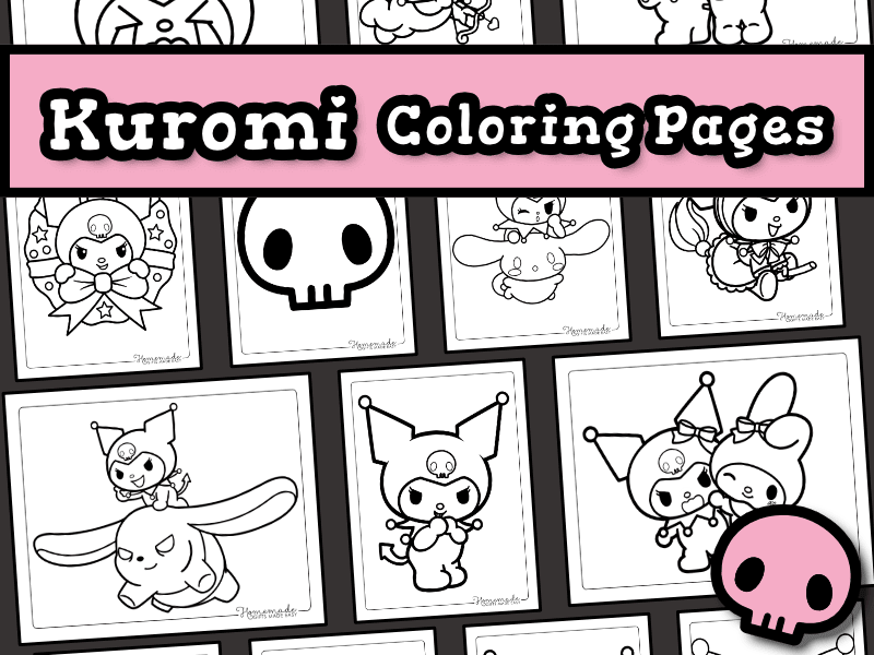 Free printable cute kawaii kuromi coloring pages