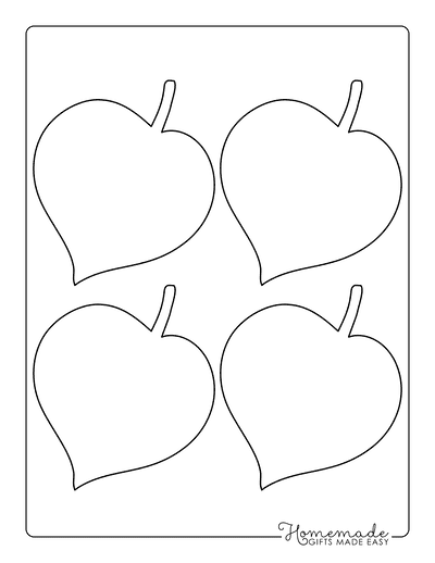 Leaf Template Heart Shaped Small
