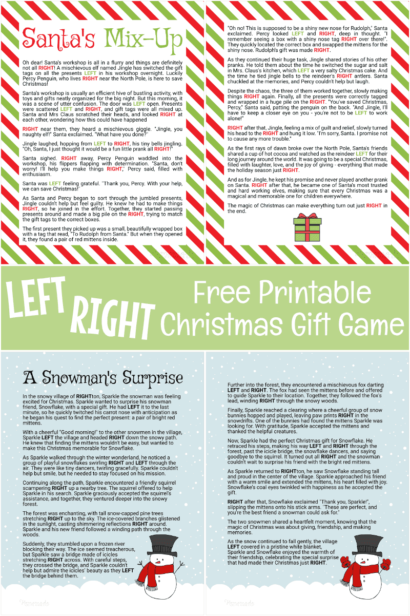 left right christmas game montage image