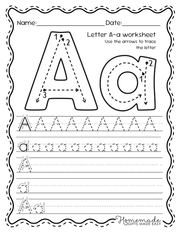 Letter a Worksheets Free Tracing Pdf