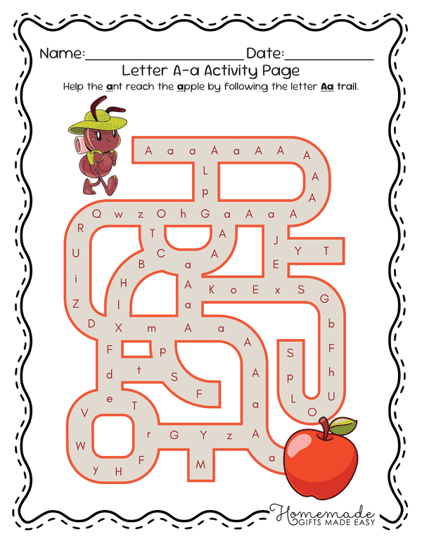 Letter a Worksheets Kindergarten Activity Pdf
