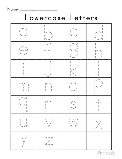Letter Tracing Worksheets Full Alphabet Lowercase