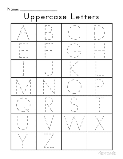 Letter Tracing Worksheets Full Alphabet Uppercase