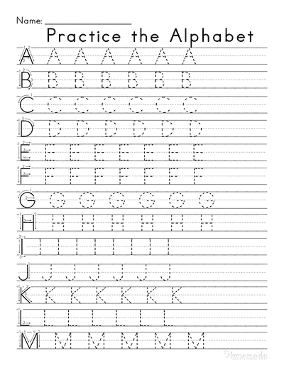 Letter Tracing Worksheets Practice Capital Letters 1
