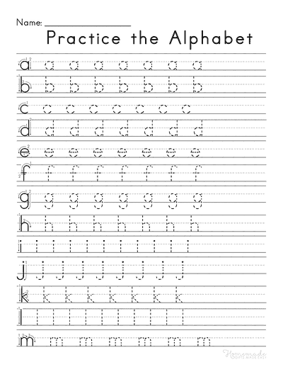 Letter Tracing Worksheets Practice Lowercase Letters 1