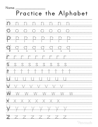 Letter Tracing Worksheets Practice Lowercase Letters 2