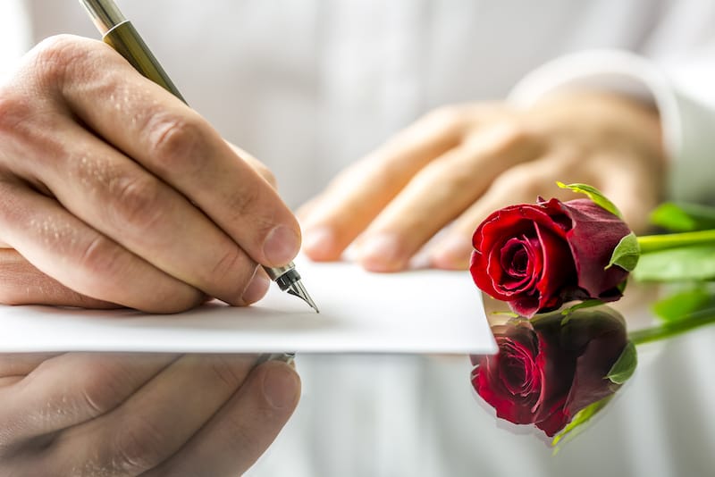 love letters for her hands writing and rose