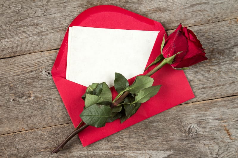 love letters for him rose with red envelope