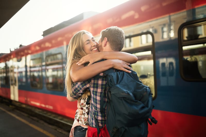 love messages for her train station hug