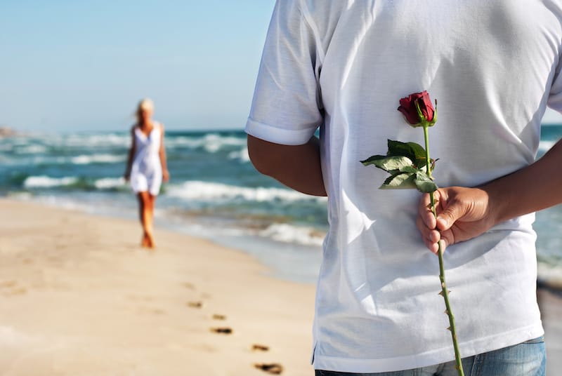 love poems for her rose surprise on the beach