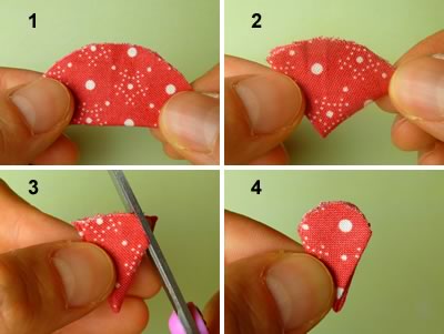 make fabric flowers flat step 2