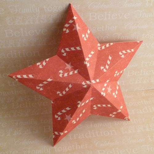 making christmas decorations 3d stars double sided red