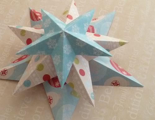 making christmas decorations 3d stars trio stacked