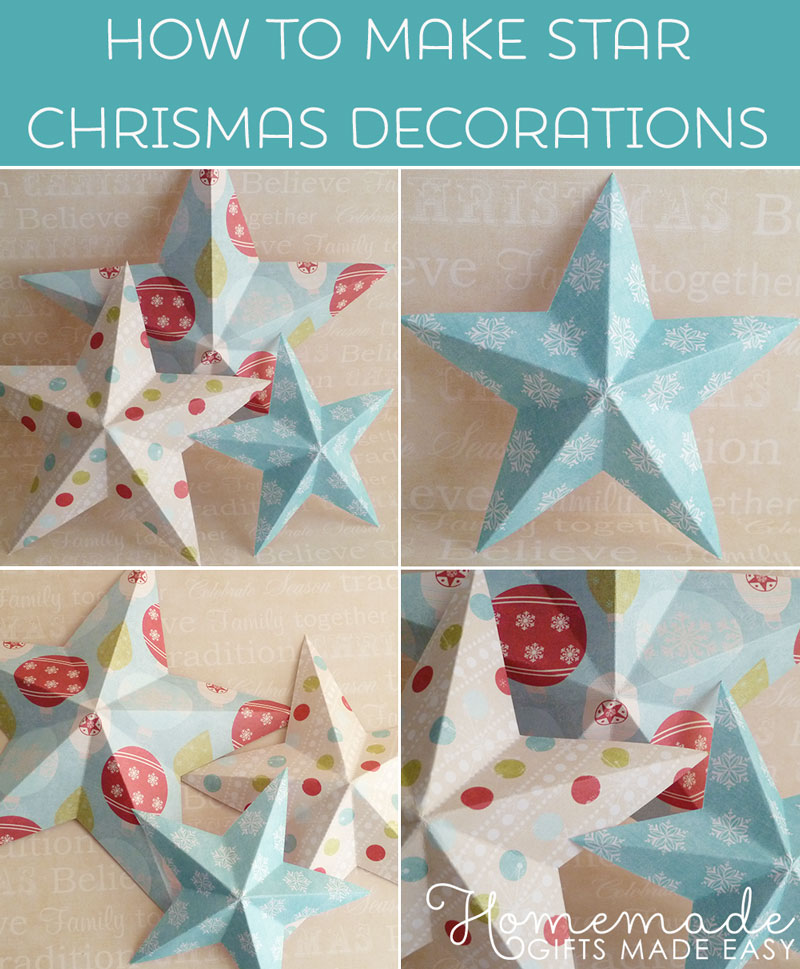 Making Christmas Decorations - Easy 3D Stars, Baubles, and 