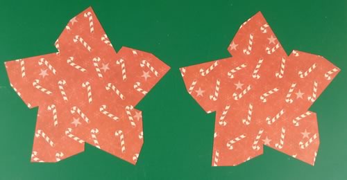 making double sided 3d star christmas decorations - cut out star shapes