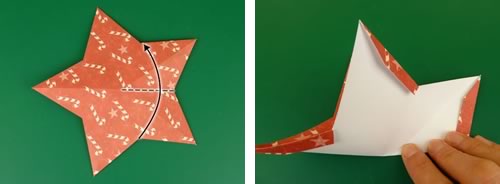 making double sided 3d star christmas decorations - fold in half