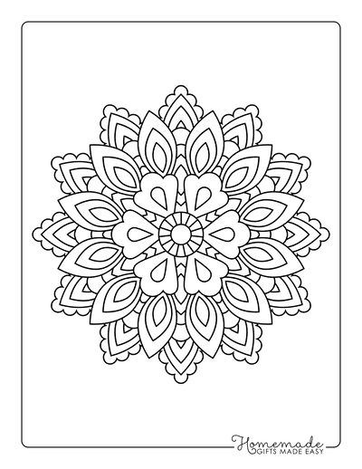 Printable Mandala Adult Coloring Pages Floral Mandala Easy Coloring Book  100 Mandalas 