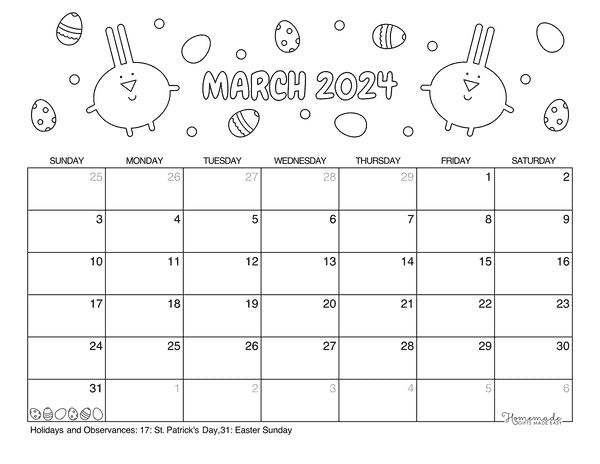 March 2024 Calendar Templates - 18 Cute Free Printables!
