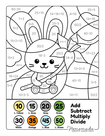 Math Coloring Pages Cute Bunny Holding Flower Math Coloring Worksheet