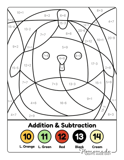Math Coloring Pages Easy Cute Chicken Math Color by Number