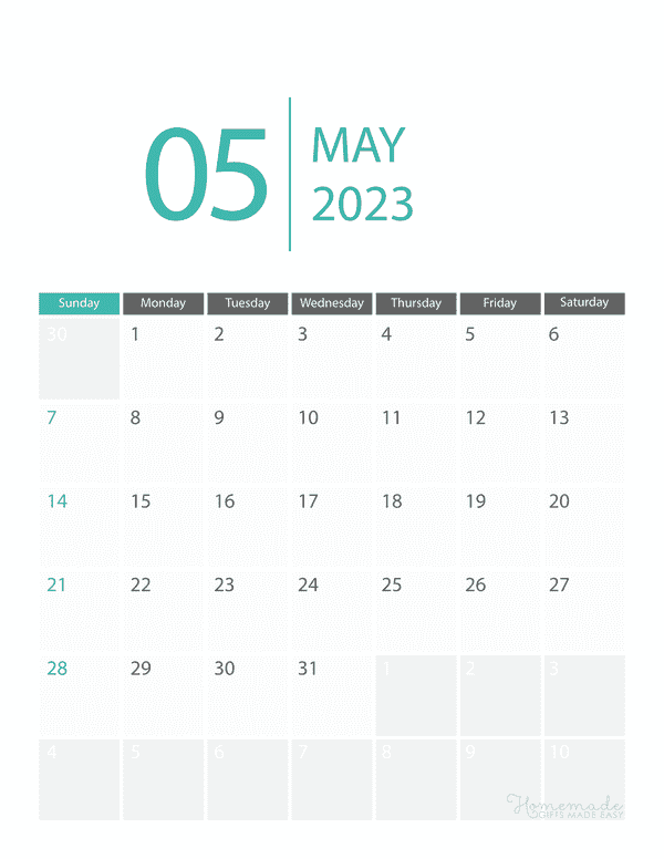 may Calendar 2023 Printable Corporate Portrait