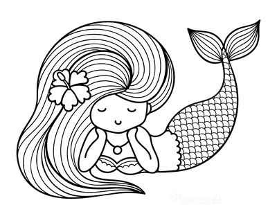 cute cartoon mermaids coloring pages