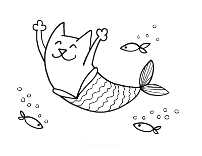 Mermaid Coloring Page Mercat Fish