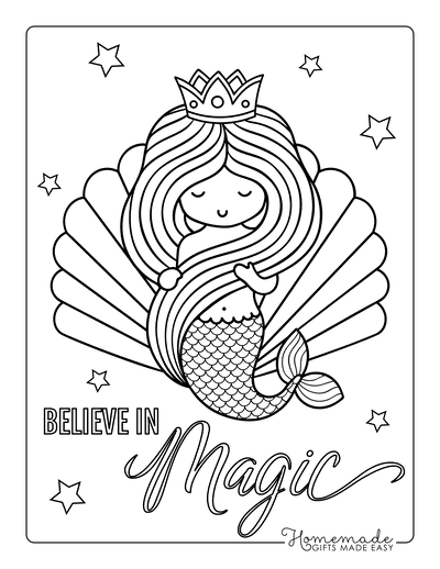 Mermaid Coloring Pages Clam