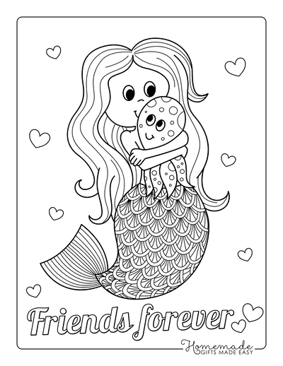 Mermaid Coloring Pages Cute With Octopus
